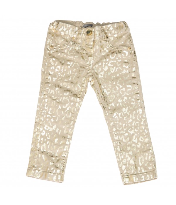 Pantaloni cu animal print auriu